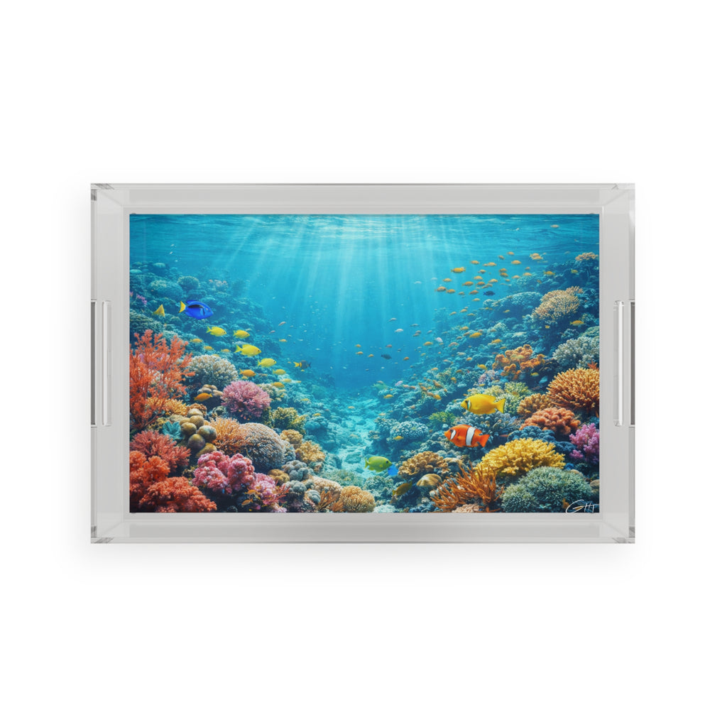 Ocean Coral Reef Acrylic Serving Tray GHT Signature – Limited Edition