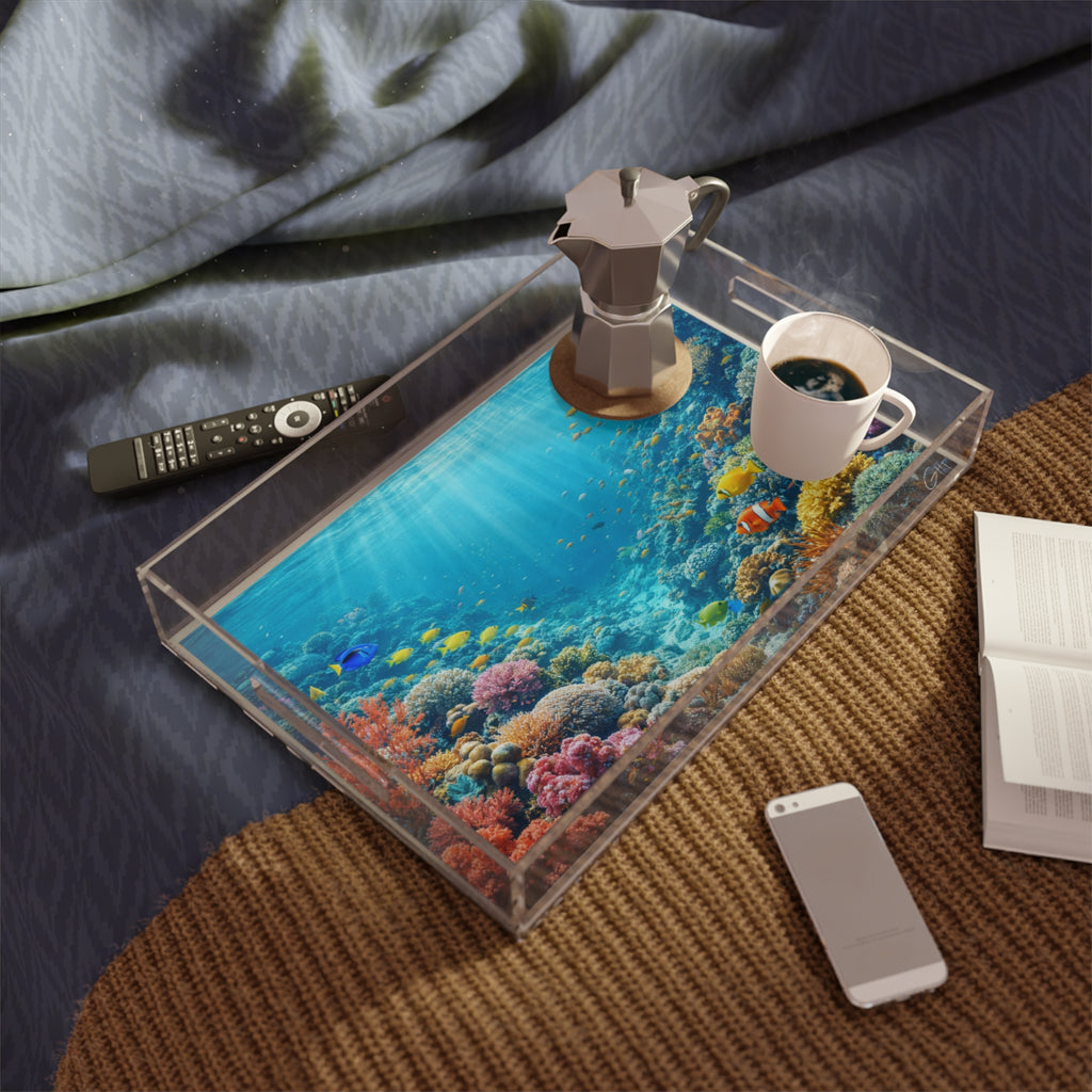 Ocean Coral Reef Acrylic Serving Tray GHT Signature – Limited Edition