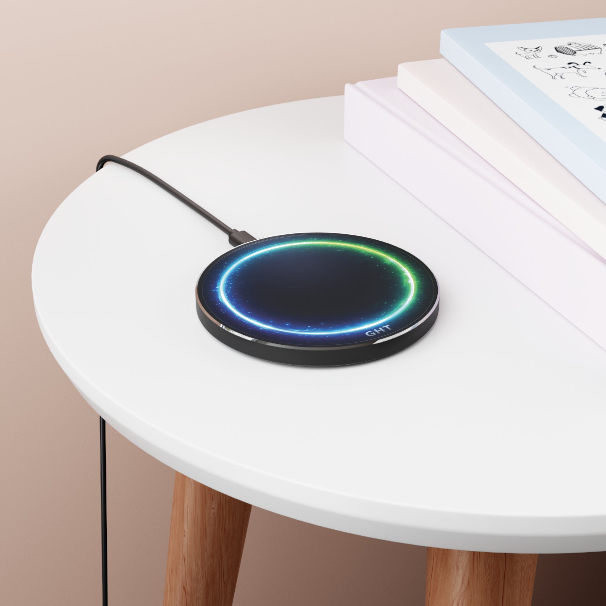Wireless Charger – Neon Energy Ring Fast Qi Charging Pad | GHT Future Tech Collection
